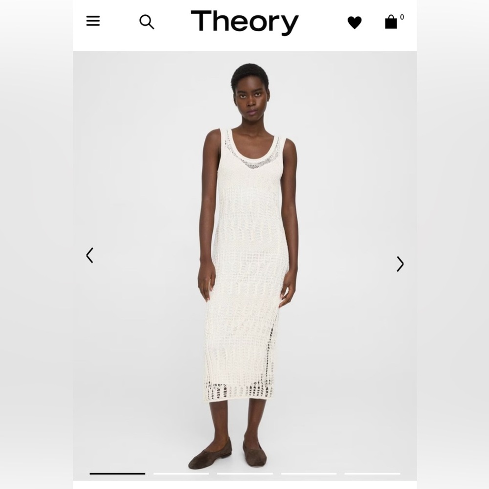 Beautiful white Theory crochet dress - size m